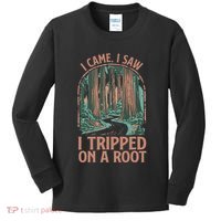 I Came I Saw I Tripped On A Root Hiking Adventure Hiker Kids Long Sleeve Shirt thumb 0
