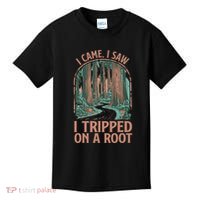 I Came I Saw I Tripped On A Root Hiking Adventure Hiker Kids T-Shirt thumb 0