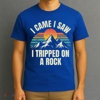 I Came I Saw I Tripped On A Rock Camping Hiking Adventure T-Shirt thumb 3