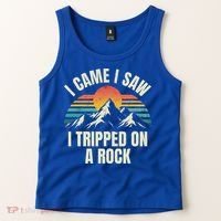 I Came I Saw I Tripped On A Rock Camping Hiking Adventure Tank Top thumb 2