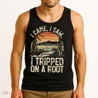 I Came I Saw I Tripped On A Root Hiking Adventure Nature Gift Tank Top thumb 3