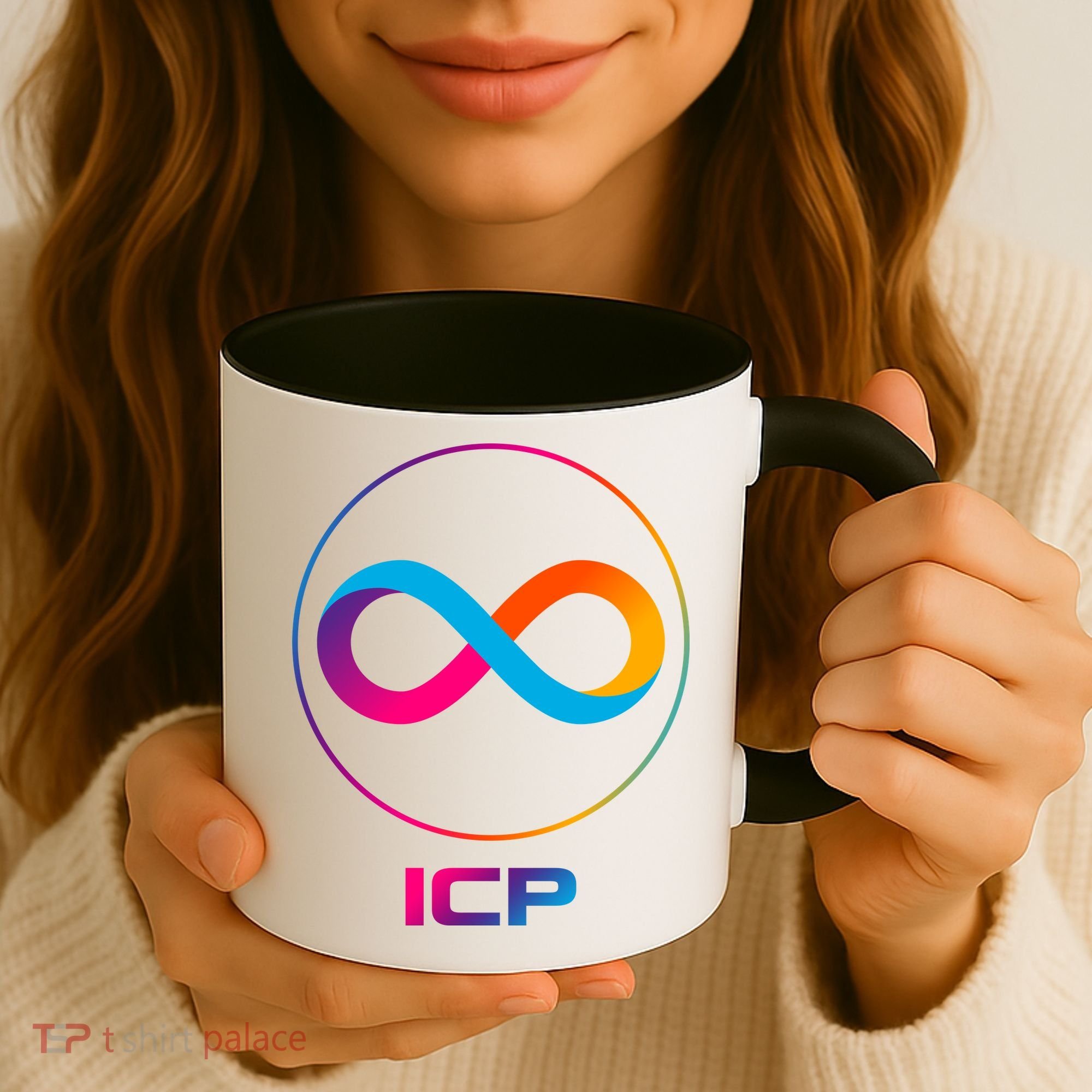 Internet Computer Icp Cryptocurrency Logo Emblem Coffee Mug