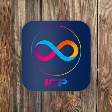 Internet Computer Icp Cryptocurrency Logo Emblem Coaster