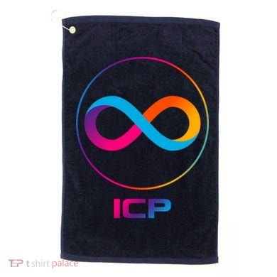 Internet Computer Icp Cryptocurrency Logo Emblem Golf Towel