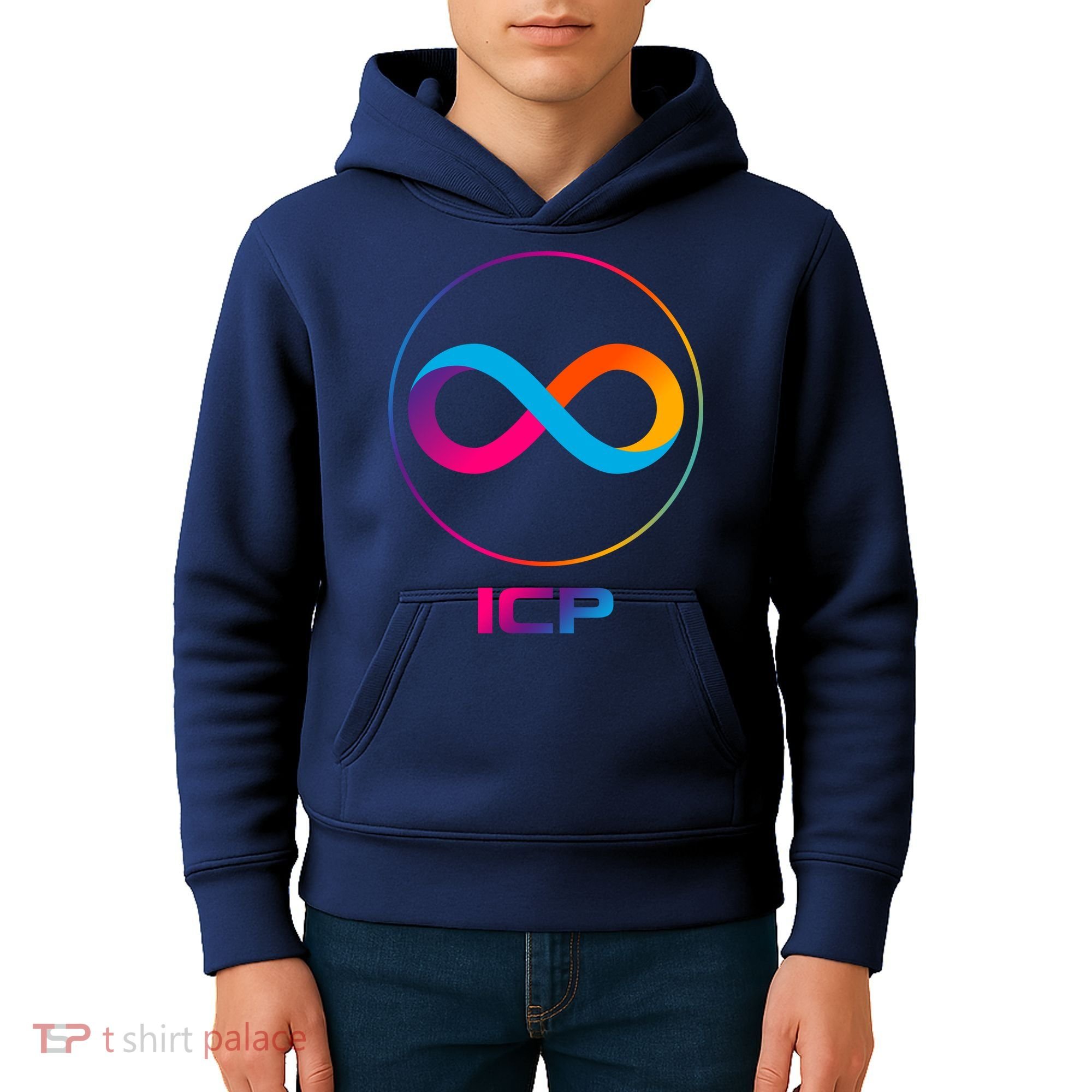 Internet Computer Icp Cryptocurrency Logo Emblem Kids Hoodie