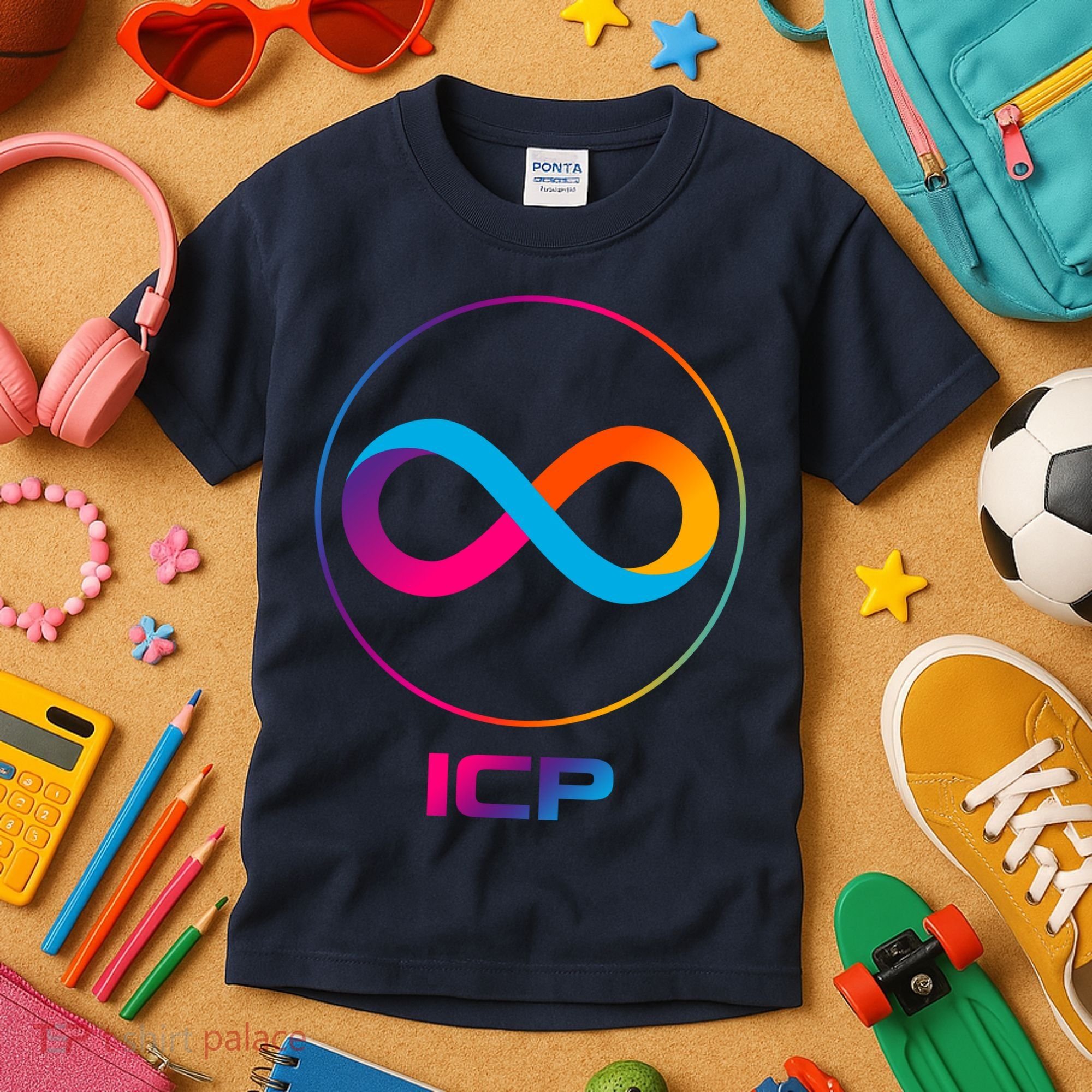 Internet Computer Icp Cryptocurrency Logo Emblem Kids T-Shirt