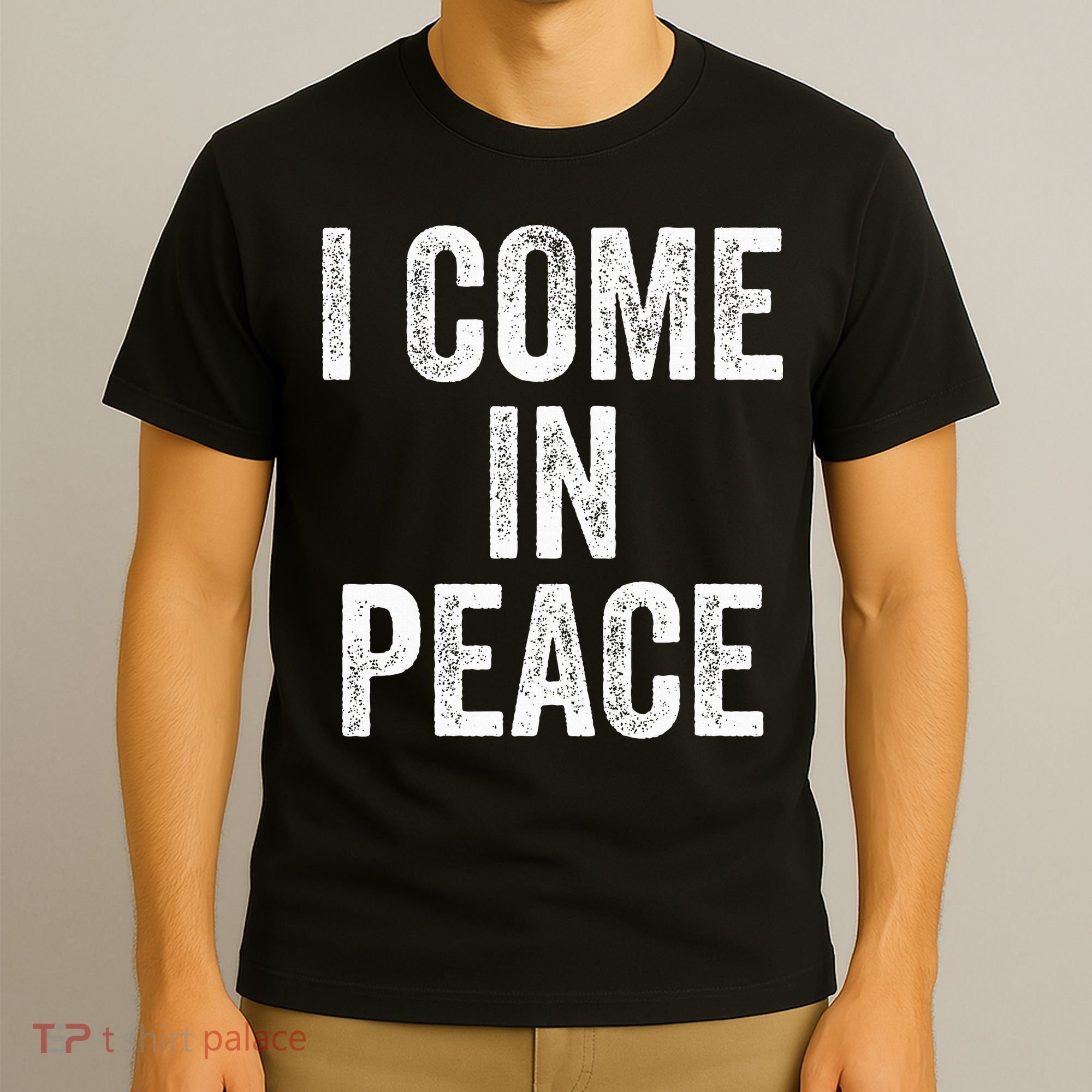 I COME IN PEACE  I'M PEACE retro Couple's Matching T-Shirt