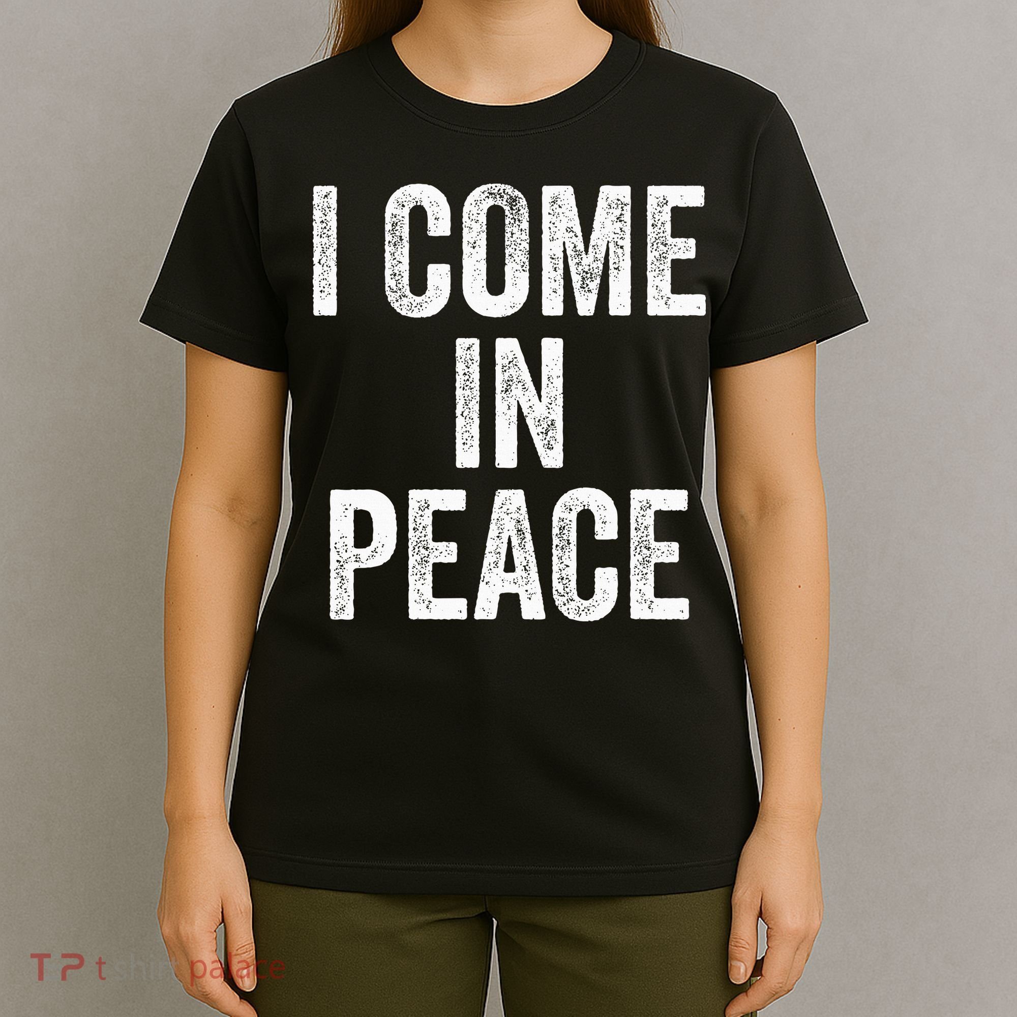 I COME IN PEACE  I'M PEACE retro Couple's Matching T-Shirt