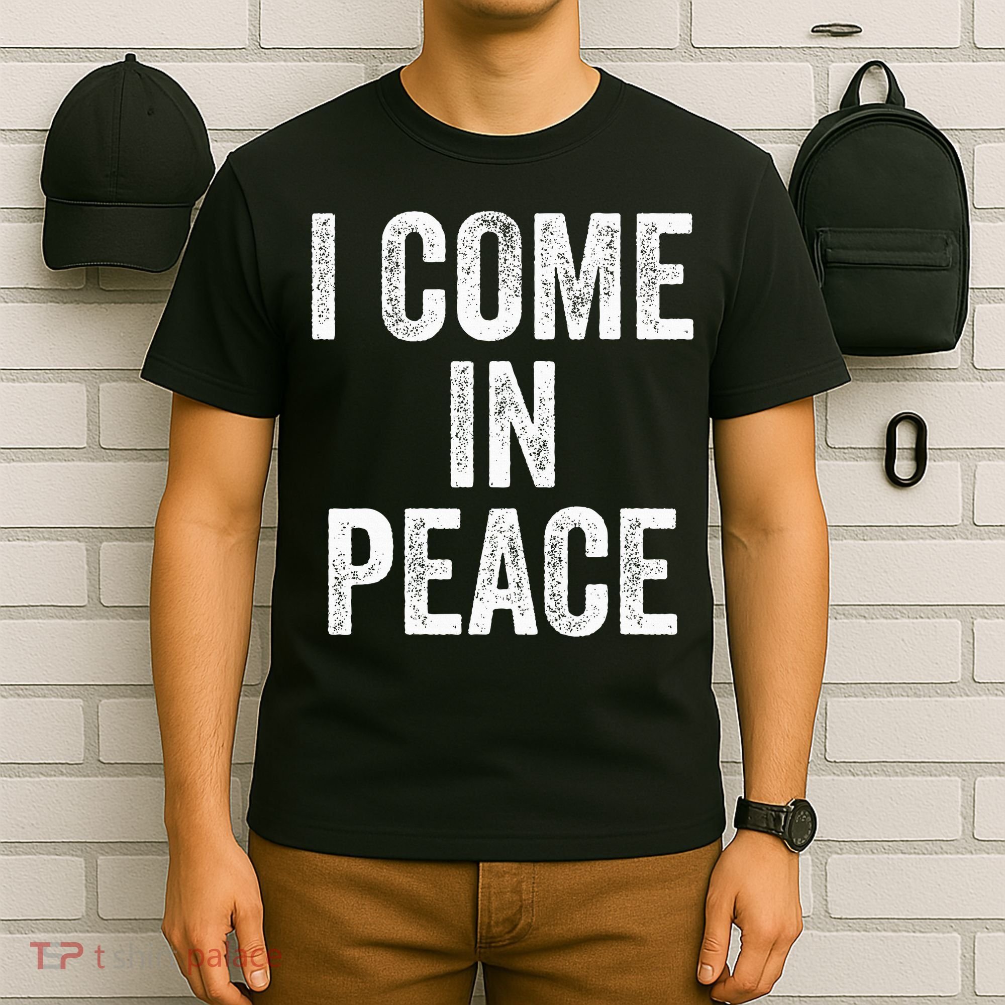 I COME IN PEACE  I'M PEACE retro Couple's Matching T-Shirt