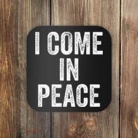 I COME IN PEACE  I'M PEACE retro Couple's Matching Coaster thumb 0