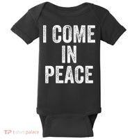 I COME IN PEACE  I'M PEACE retro Couple's Matching Baby Bodysuit thumb 0