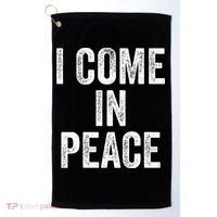 I COME IN PEACE  I'M PEACE retro Couple's Matching Golf Towel thumb 0