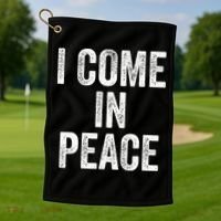 I COME IN PEACE  I'M PEACE retro Couple's Matching Golf Towel thumb 1