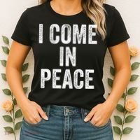 I COME IN PEACE  I'M PEACE retro Couple's Matching Women's T-Shirt thumb 2