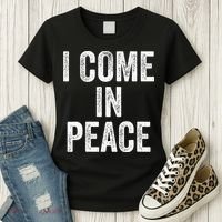 I COME IN PEACE  I'M PEACE retro Couple's Matching Women's T-Shirt thumb 3