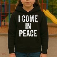 I COME IN PEACE  I'M PEACE retro Couple's Matching Kids Hoodie thumb 3