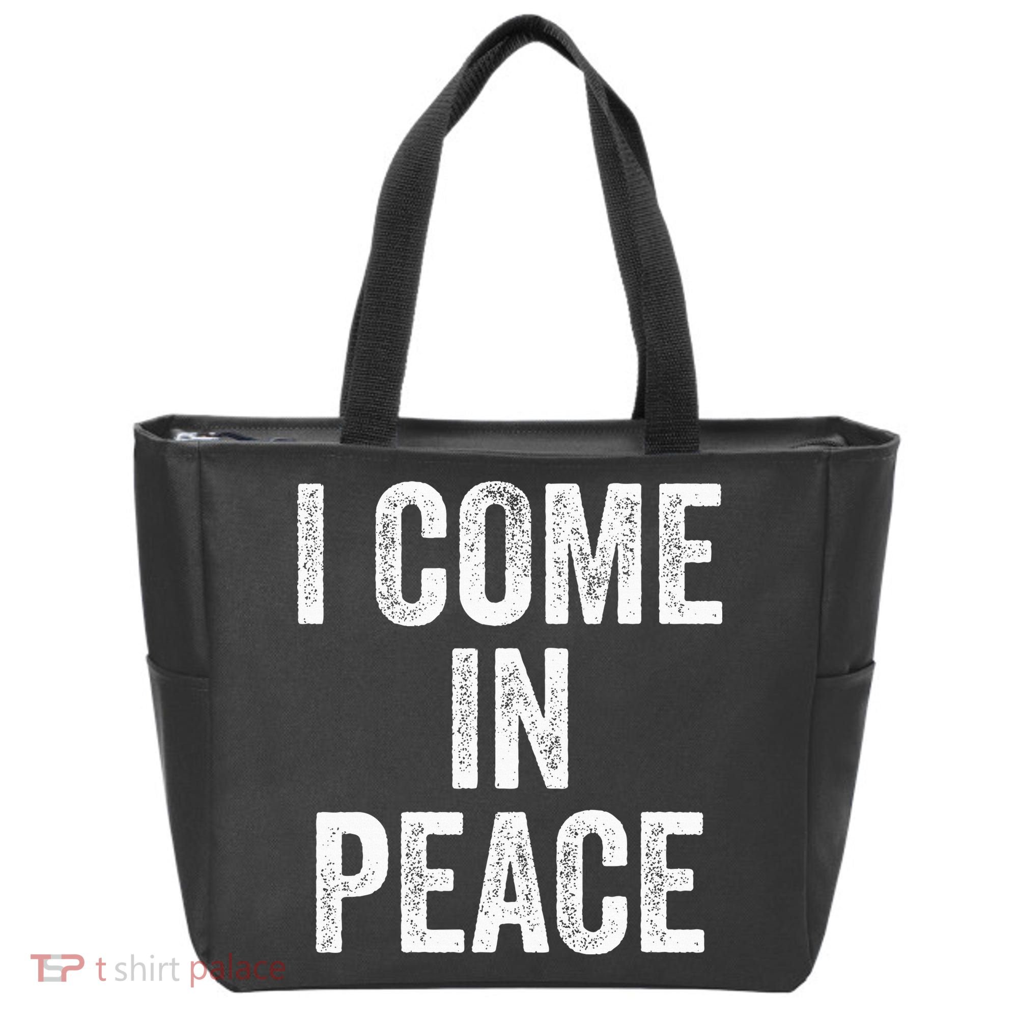 I COME IN PEACE  I'M PEACE retro Couple's Matching Tote Bag