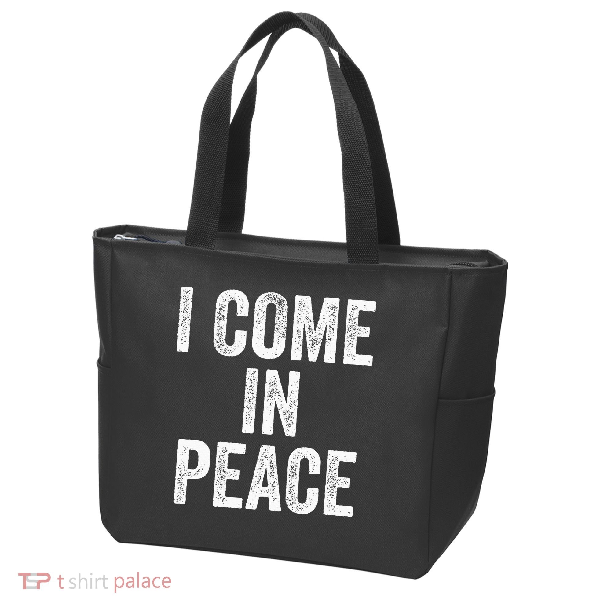 I COME IN PEACE  I'M PEACE retro Couple's Matching Tote Bag