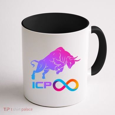 Internet Computer Icp Cryptocurrency Logo Bull Run Coffee Mug back