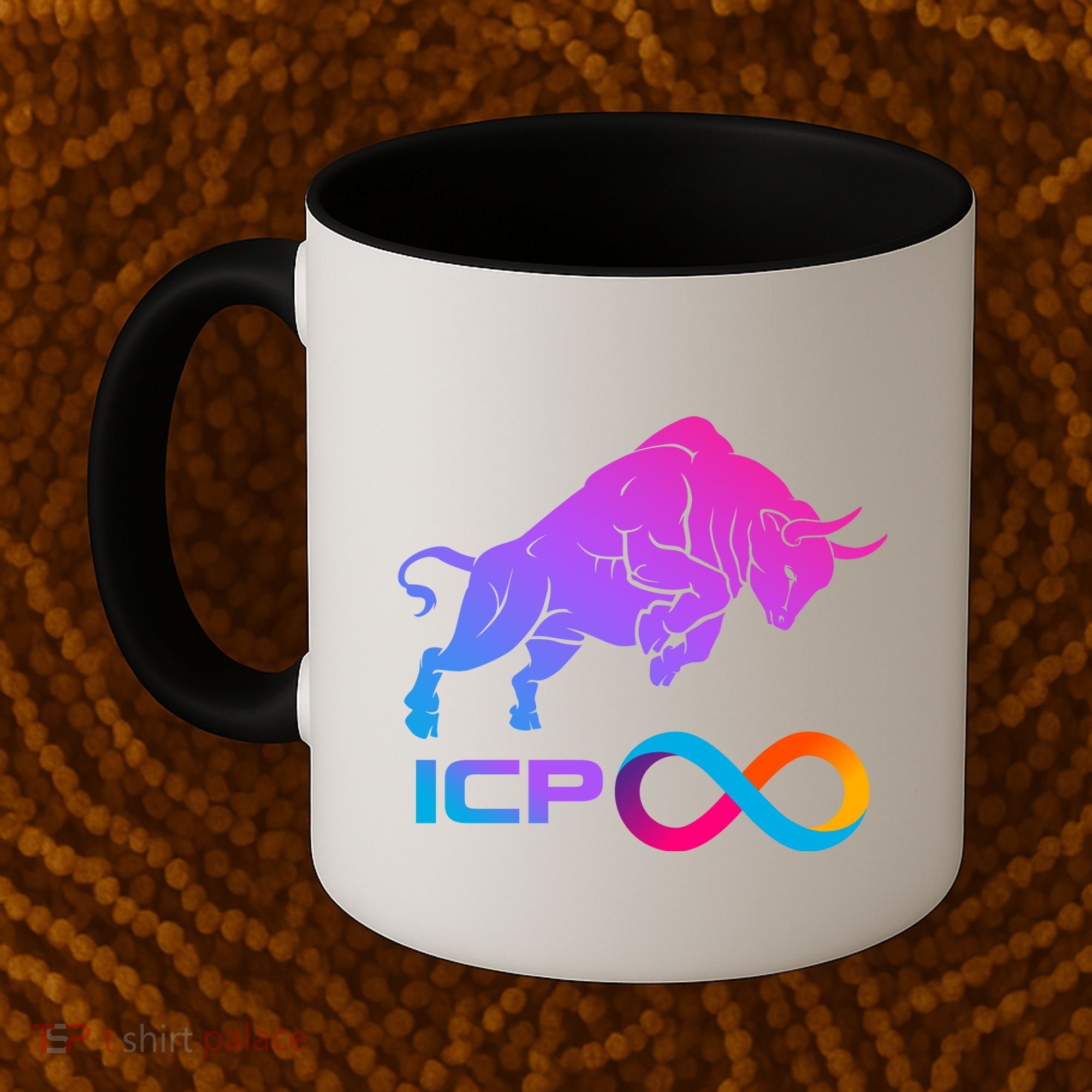 Internet Computer Icp Cryptocurrency Logo Bull Run Coffee Mug