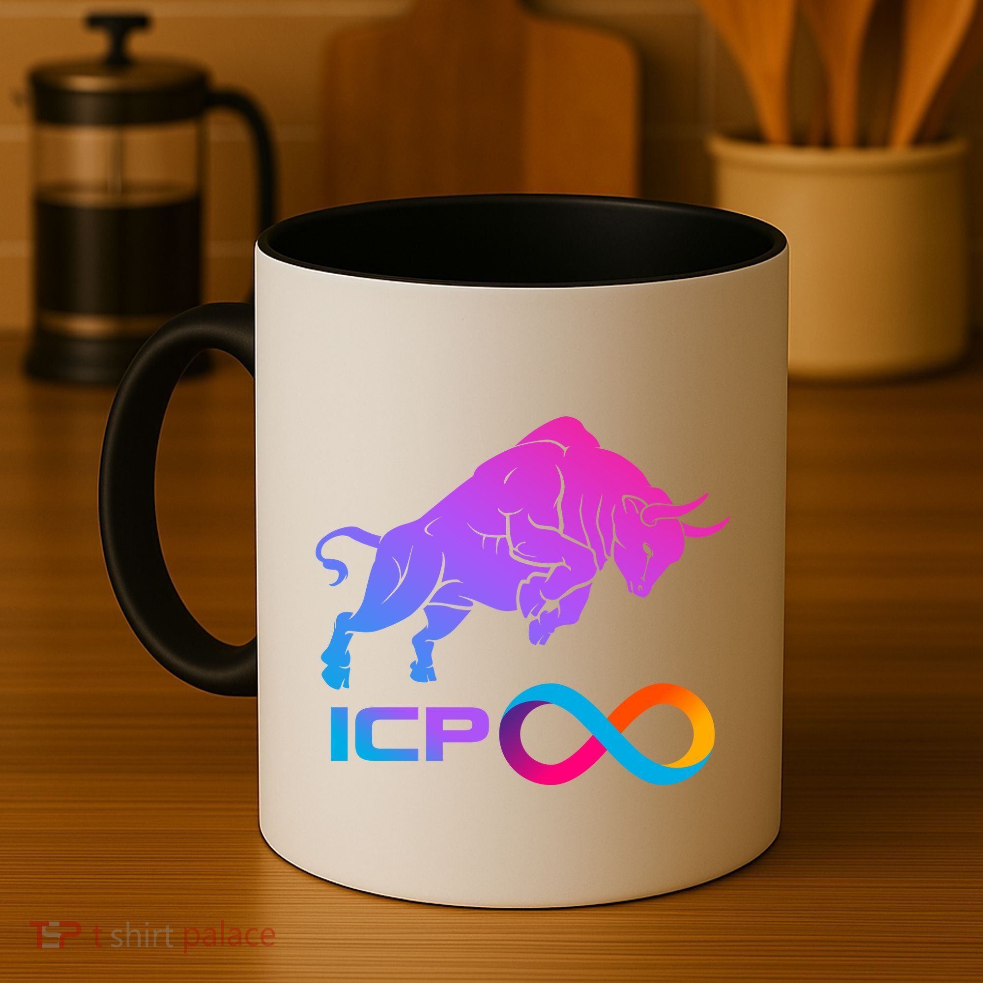 Internet Computer Icp Cryptocurrency Logo Bull Run Coffee Mug