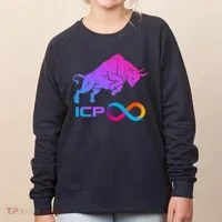 Internet Computer Icp Cryptocurrency Logo Bull Run Women's Sweatshirt thumb 0