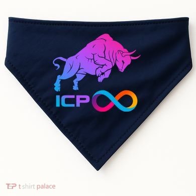Internet Computer Icp Cryptocurrency Logo Bull Run USA-Made Doggie Bandana