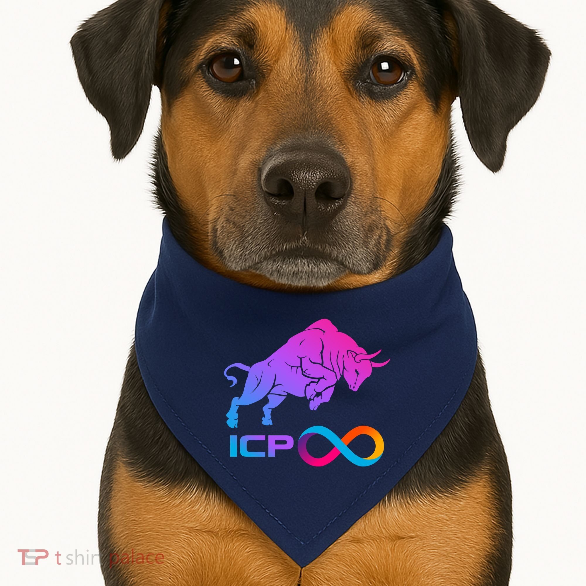 Internet Computer Icp Cryptocurrency Logo Bull Run USA-Made Doggie Bandana