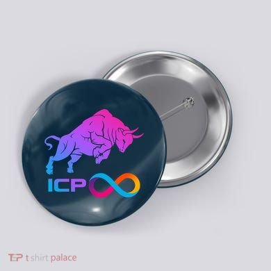 Internet Computer Icp Cryptocurrency Logo Bull Run Button