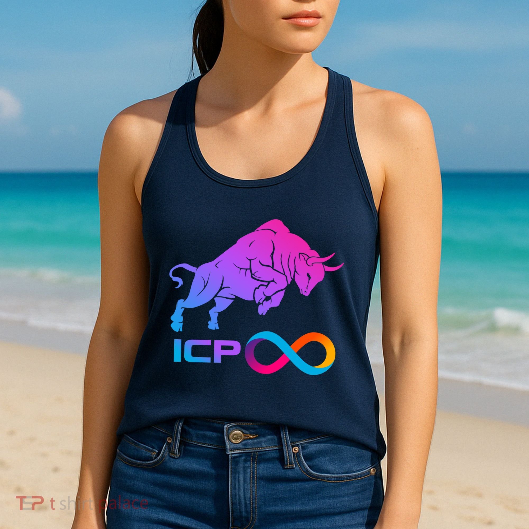 Internet Computer Icp Cryptocurrency Logo Bull Run Women's Tank Top