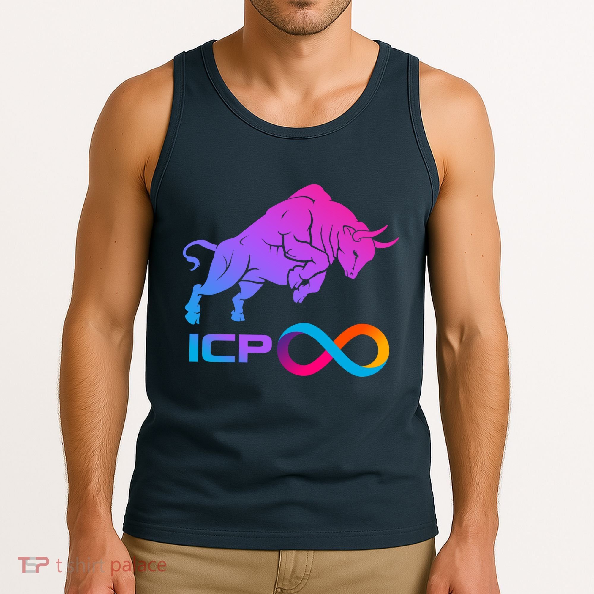 Internet Computer Icp Cryptocurrency Logo Bull Run Tank Top