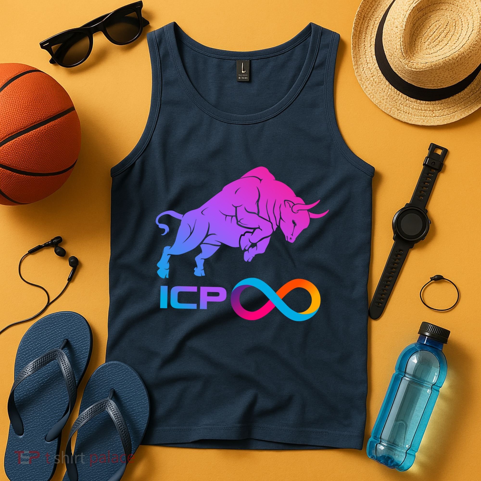 Internet Computer Icp Cryptocurrency Logo Bull Run Tank Top
