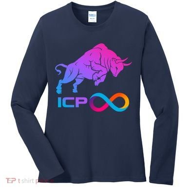 Internet Computer Icp Cryptocurrency Logo Bull Run Women's Long Sleeve Shirt