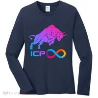 Internet Computer Icp Cryptocurrency Logo Bull Run Women's Long Sleeve Shirt thumb 0