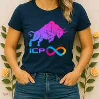 Internet Computer Icp Cryptocurrency Logo Bull Run Women's T-Shirt thumb 2