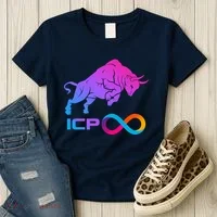Internet Computer Icp Cryptocurrency Logo Bull Run Women's T-Shirt thumb 3