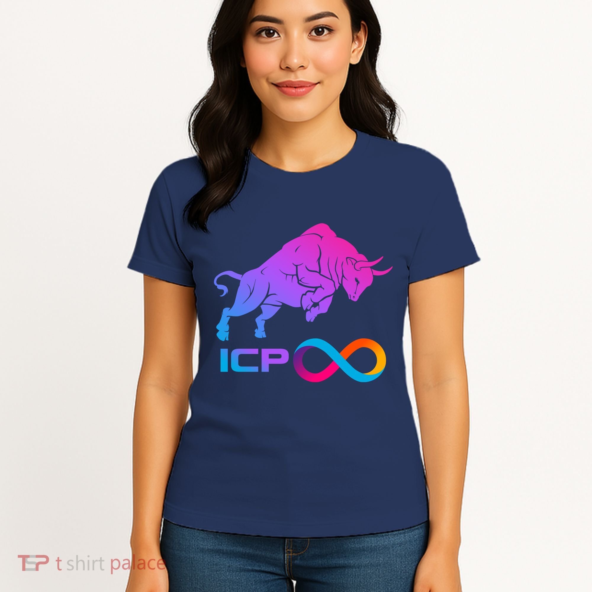 Internet Computer Icp Cryptocurrency Logo Bull Run Women's T-Shirt