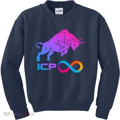 Internet Computer Icp Cryptocurrency Logo Bull Run Kids Sweatshirt