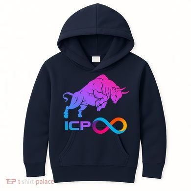 Internet Computer Icp Cryptocurrency Logo Bull Run Kids Hoodie