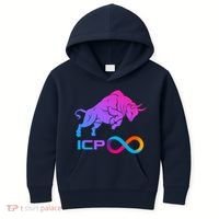 Internet Computer Icp Cryptocurrency Logo Bull Run Kids Hoodie thumb 0