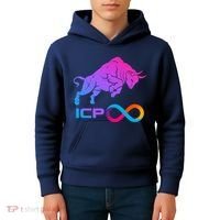 Internet Computer Icp Cryptocurrency Logo Bull Run Kids Hoodie thumb 4