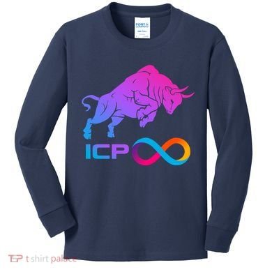 Internet Computer Icp Cryptocurrency Logo Bull Run Kids Long Sleeve Shirt