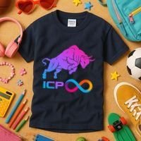 Internet Computer Icp Cryptocurrency Logo Bull Run Kids T-Shirt thumb 3