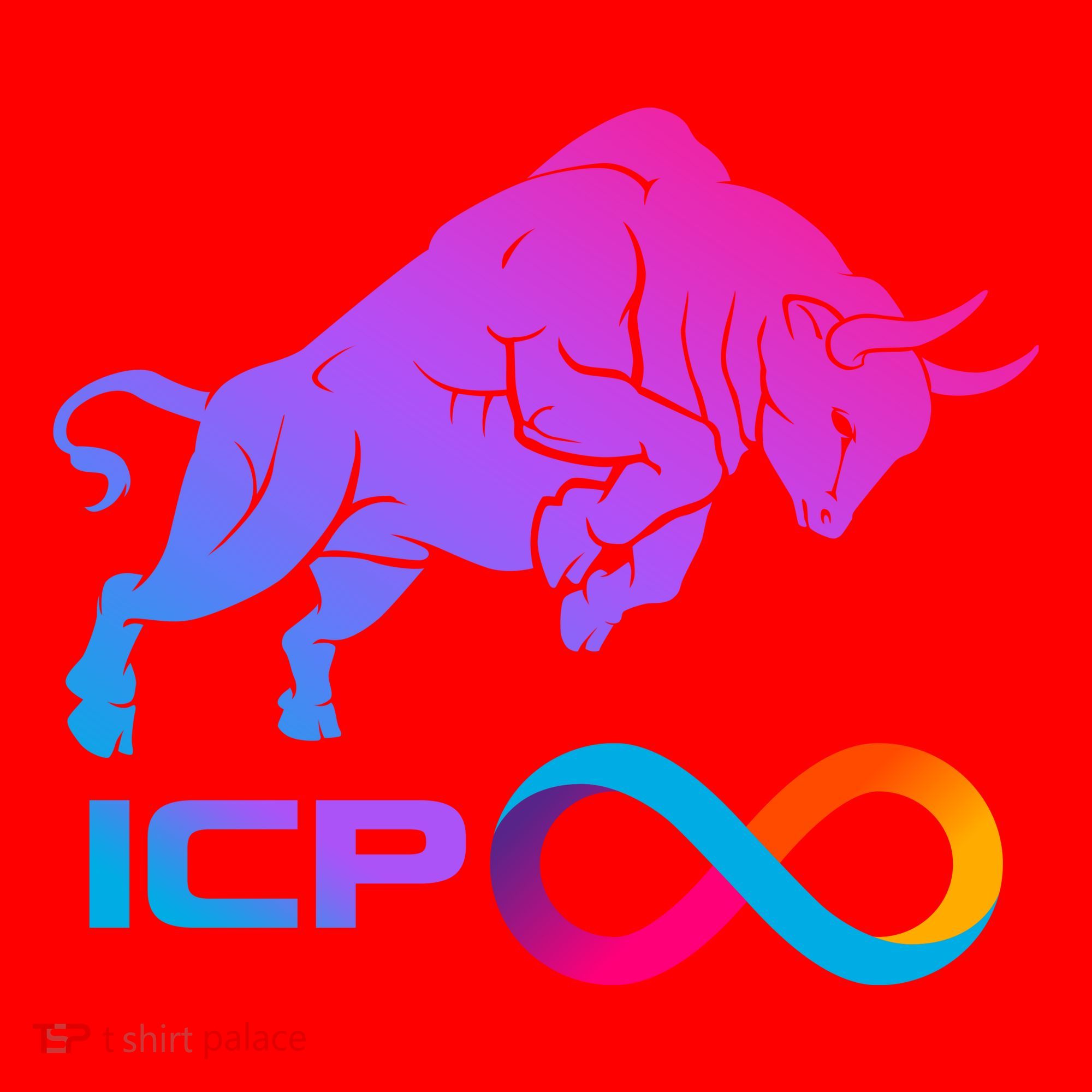 Internet Computer Icp Cryptocurrency Logo Bull Run Santa Hat