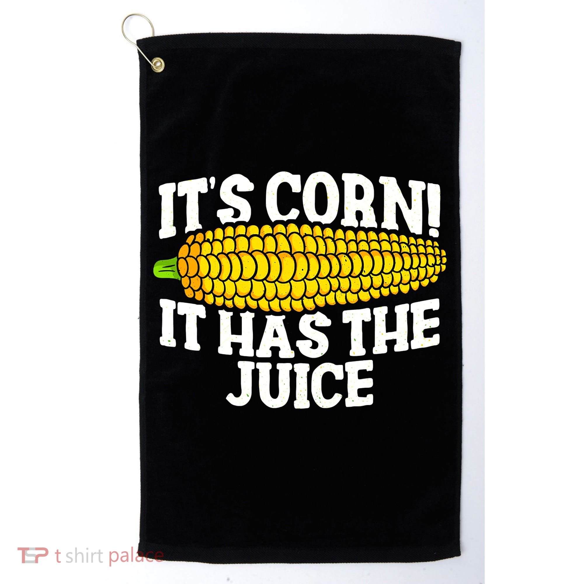 It's Corn! It Has The Juice Meme Funny Cute Corn Song Golf Towel