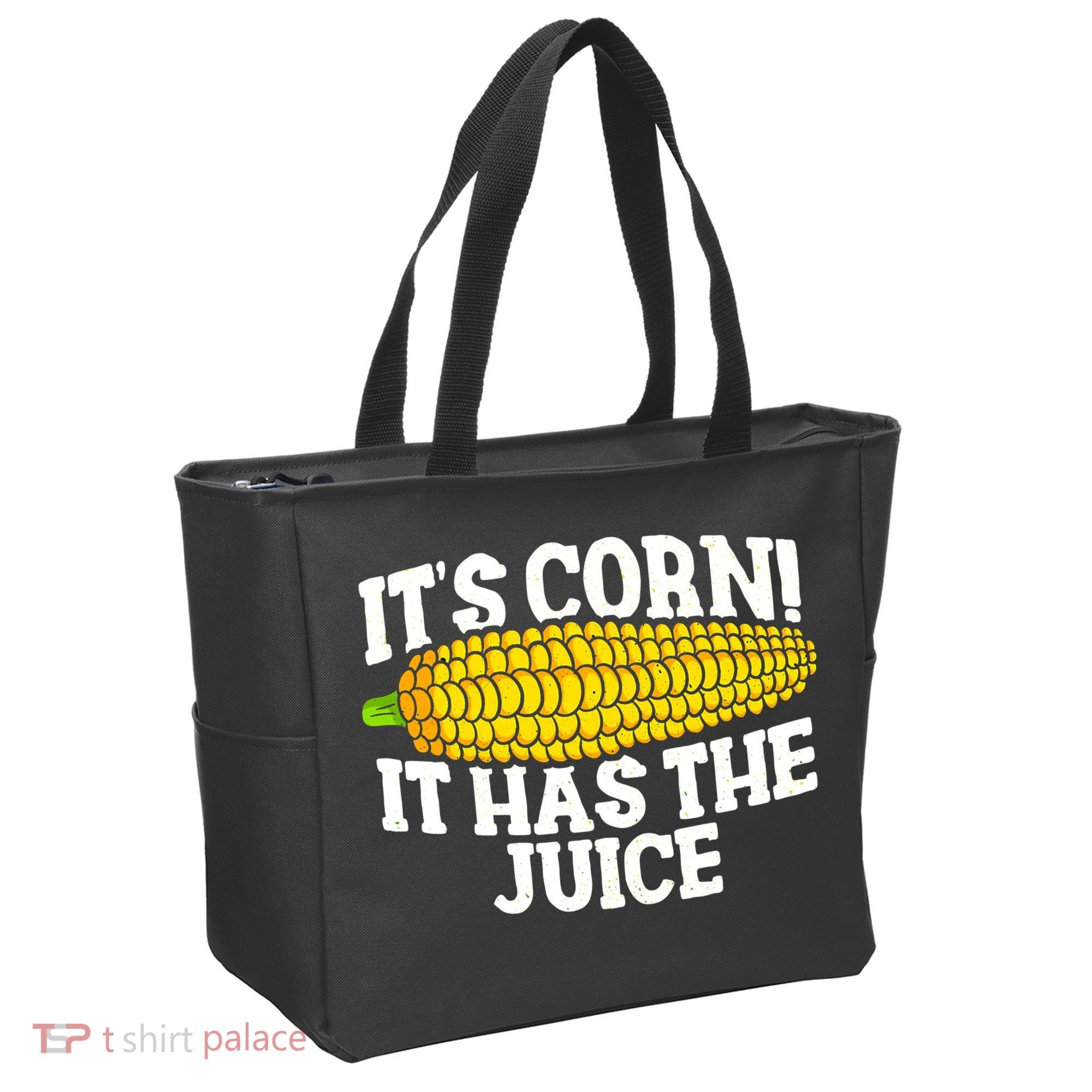It's Corn! It Has The Juice Meme Funny Cute Corn Song Tote Bag