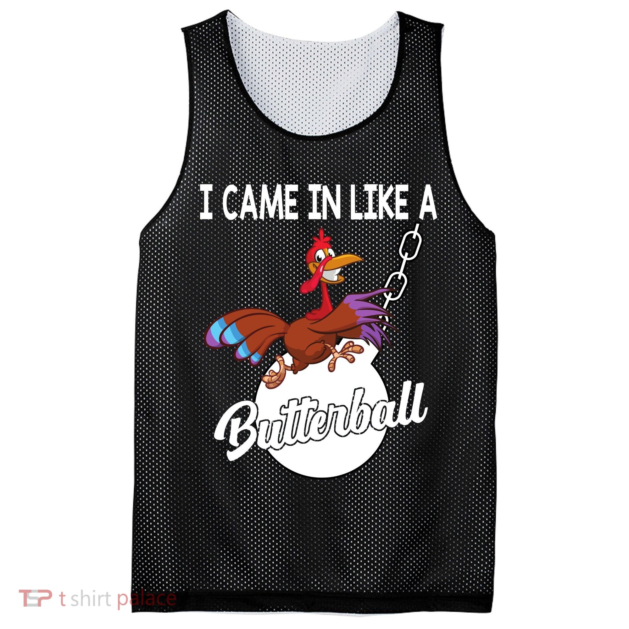 I Came In Like A Butterball Funny Thanksgiving Mesh Reversible Basketball Jersey Tank