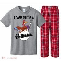 I Came In Like A Butterball Funny Thanksgiving Kids Plaid Pajama Set thumb 0