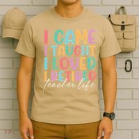 I Came I Taught I Retired Retirement Teacher T-Shirt thumb 6