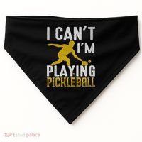 I Can't I'm Playing Pickleball Paddle USA-Made Doggie Bandana thumb 0